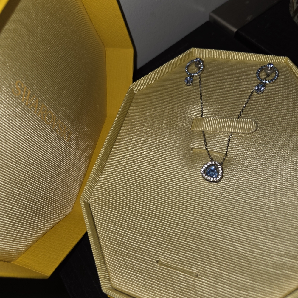 Swarovski Blue and Silver Tone Jewelry Set